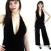 velvet jumpsuit / wide leg / low cut / halter / awesome