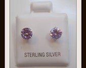 Pink Tourmaline Sterling Silver stud Earrings