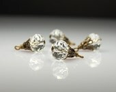 Bead Dangles Clear Glass Set of Four Vintage Style C13