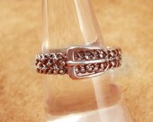 Victorian Wedding Buckle sterling ring Ornate metalwork size 10