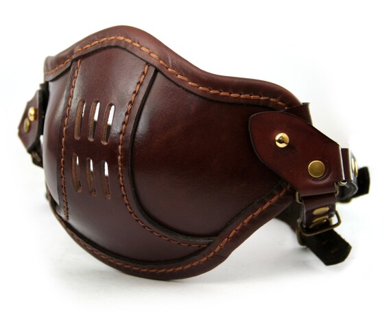 STEAMPUNK LEATHER Mask brown leather SMPL/a Raider design