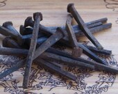 3 Hand Forged Vintage Square Head Iron Nails Spikes from Old 1800's Church, 4" Long w/ Rust Patina - Nail Down Intentions, Protection