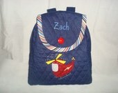 Boy's Backpack in Lil' Helicopter in navy