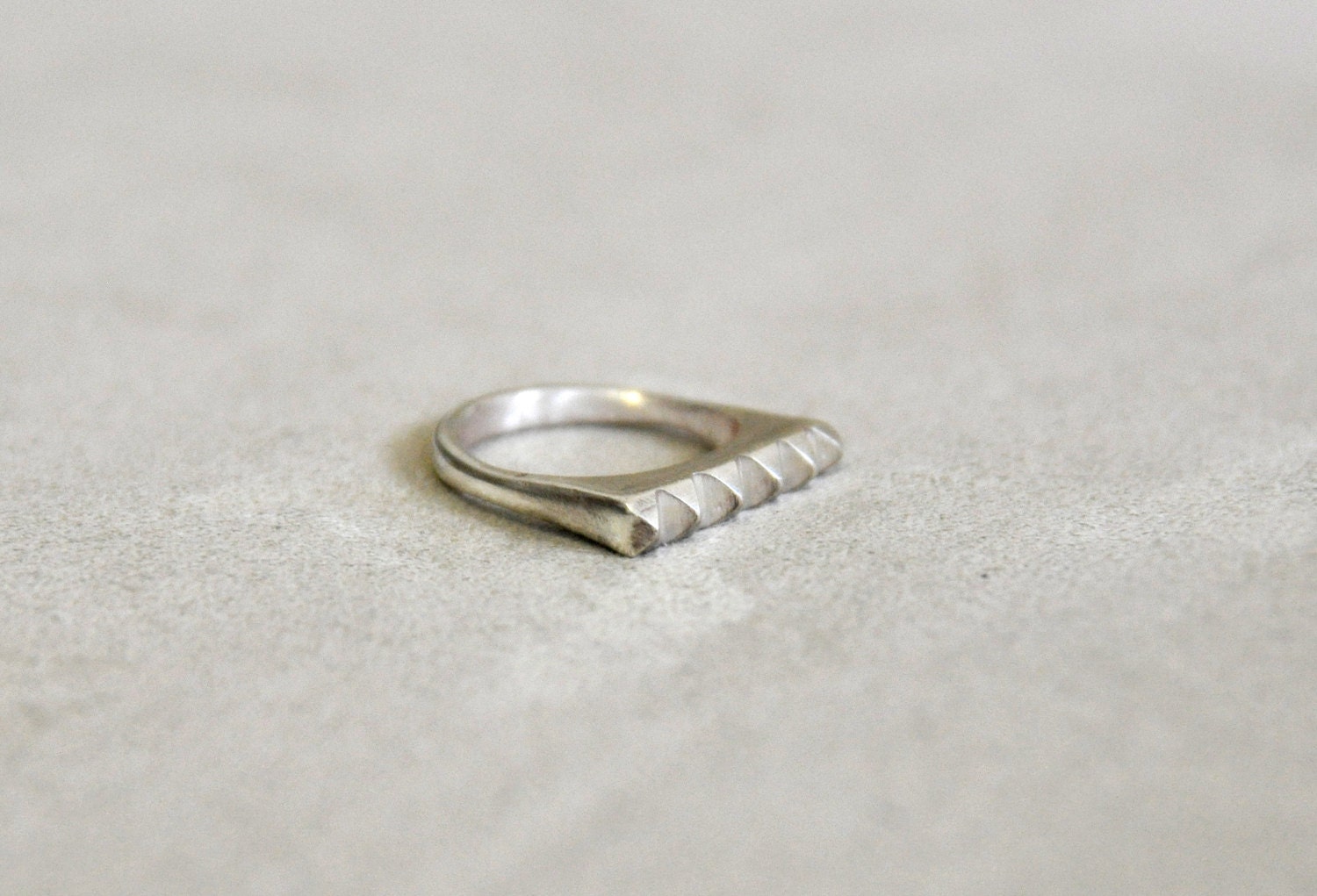 Pyramid Stud Sterling Silver Ring