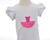 Girls Personalised Ballerina Dress  Appliqued Tee T Shirt