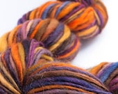 Autumn, HandSpun and Hand dyed Yarn,Shetland Wool, bulky, Single, 125 yards