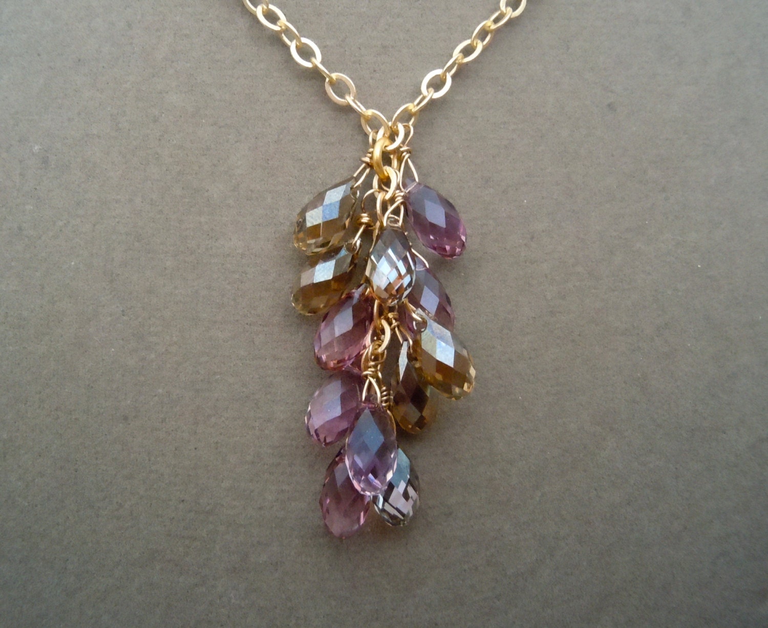 Night Rain - Swarovski Crystal Teardrop necklace