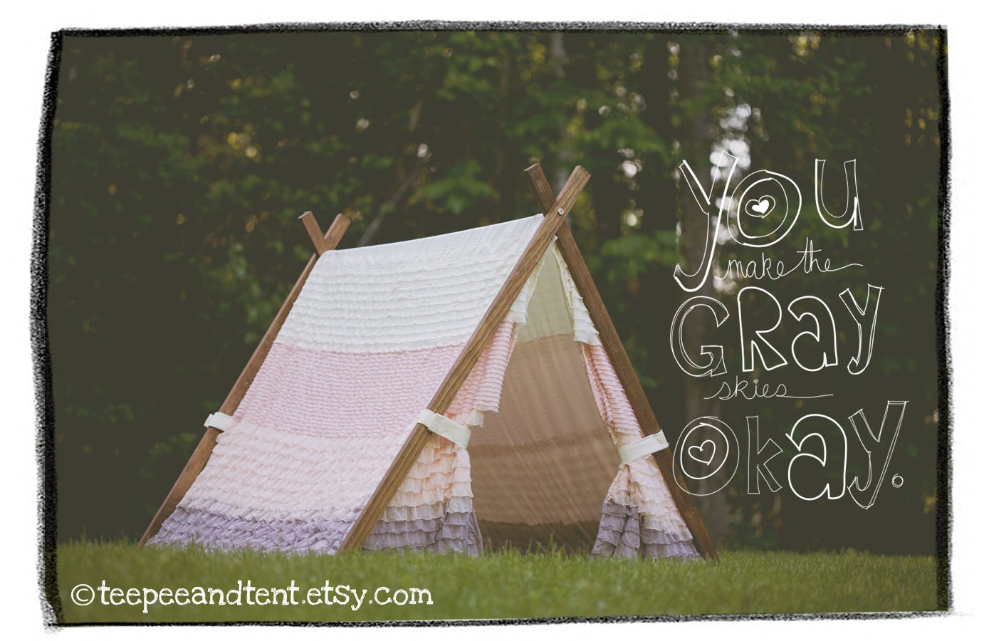 Kids Ruffle Teepee Play Tent - IN STOCK