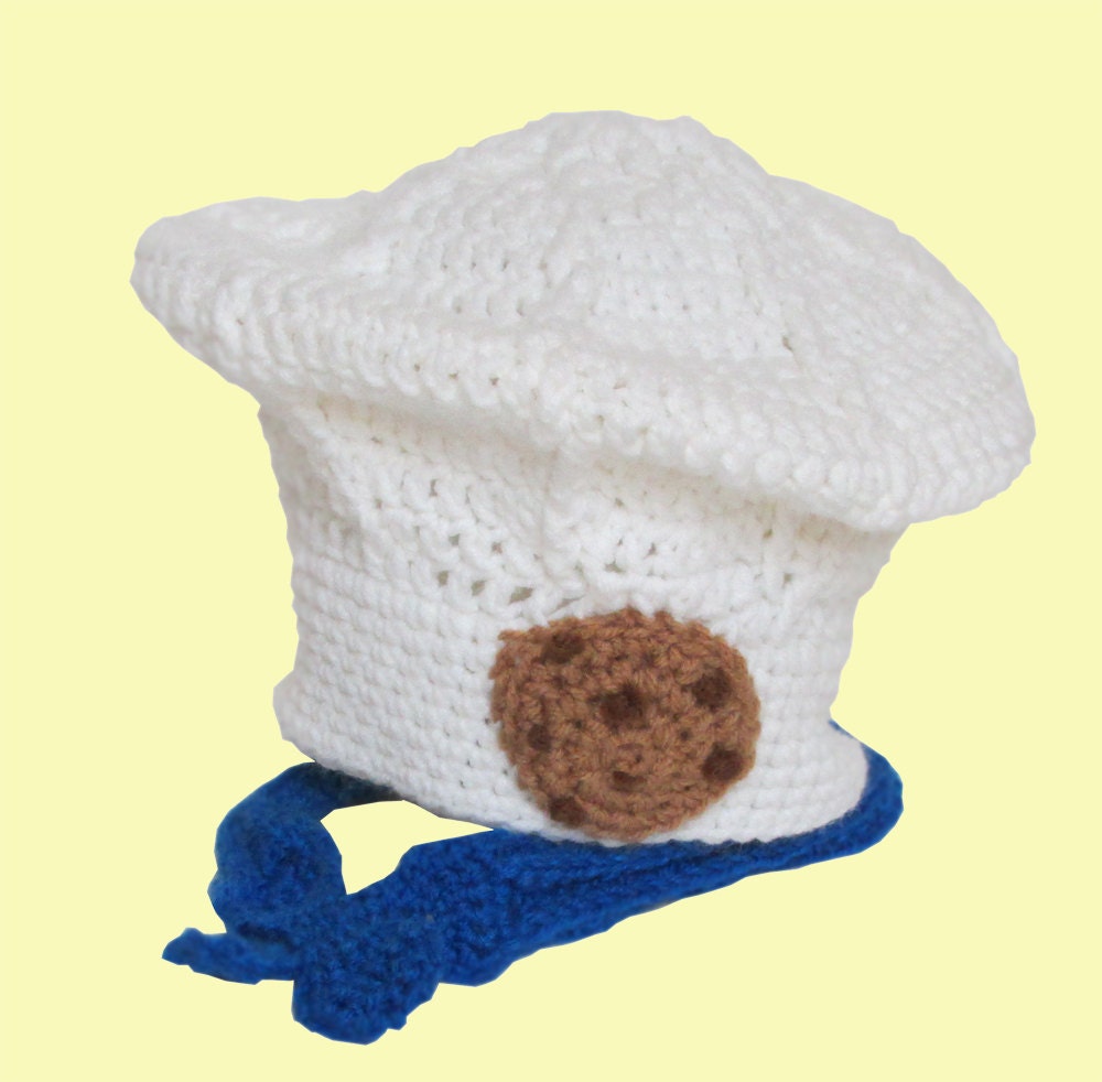 Bakers Pastry Hat with Chef's Scarf, Chocolate Donut, Chocolate Chip Cookie, Cannoli