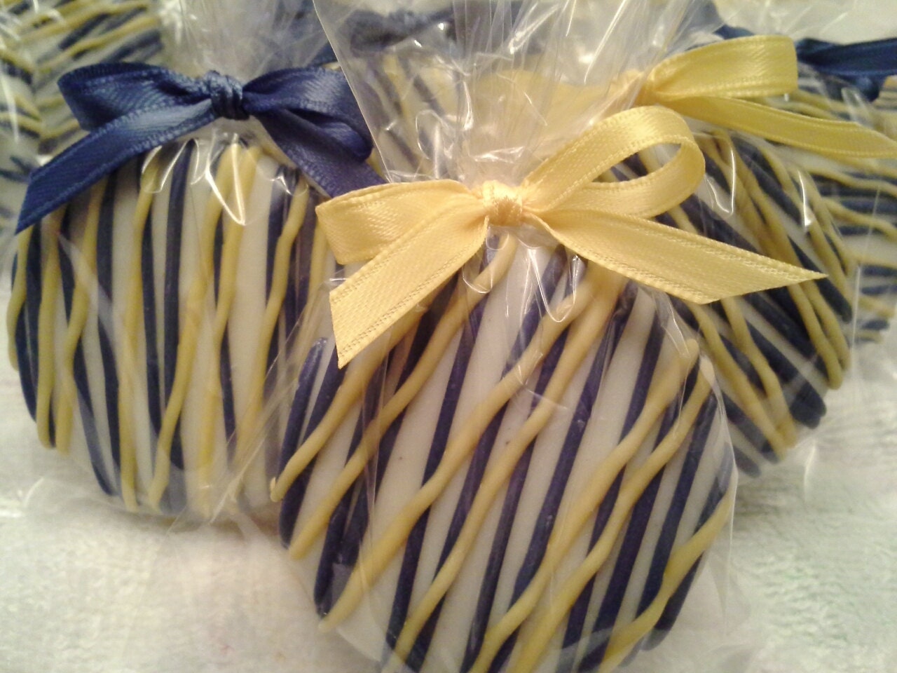 Blue and Yellow Chocolate Covered Oreos Cookies Baby Shower Favors Wedding Favors