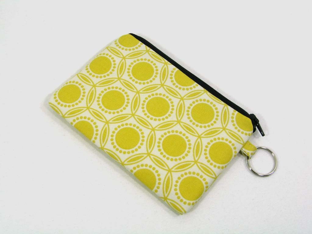 Dandelion coin purse zipper pouch iPod holder with key ring