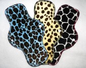 Set of 3, 12 Inch Minky Heavy Flow Reusable Cloth Menstrual Pads by MotherMoonPads