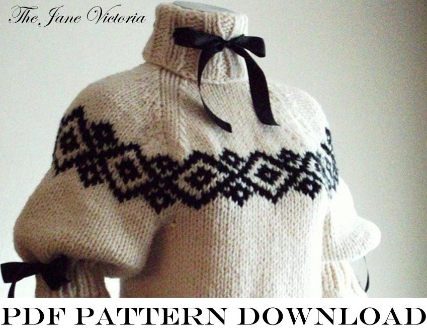 Jumper Knitting PATTERN, Nienna Amandil, PDF DOWNLOAD