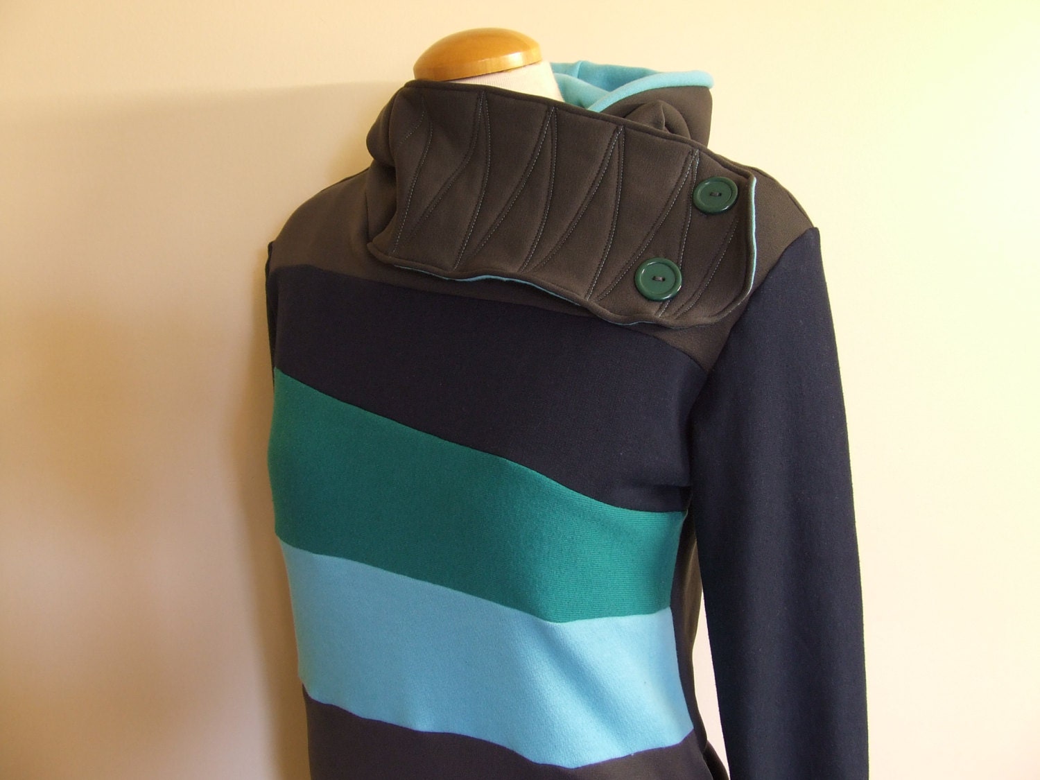 RESERVED for (kristenlappan0 -   MIDNIGHT MOON  - Hoodie Sweatshirt Sweater - Recycled Upcycled - One of a Kind Women - Medium