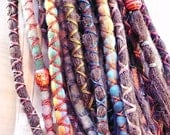 10 Custom Dreads Hair Wraps & Beads Bohemian Hippie Dreadlocks Tribal Falls Synthetic Boho Extensions Hair Accessories