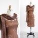 vintage 1960s dress / 60s dress / Brown and Pink Floral Silk Chiffon Cocktail Dress