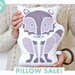 Sale, Half Off- Animal Pillow, Wolf, Organic, Woodland, Nursery Decor