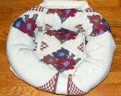 CAT Bed DOG Bed Pet BED Handmade Upcycled Sweater Nest  CrabbyCats, Crabby Cats 007 Ecru Flowers