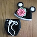 SALE Crochet Girl Bear Hat Set