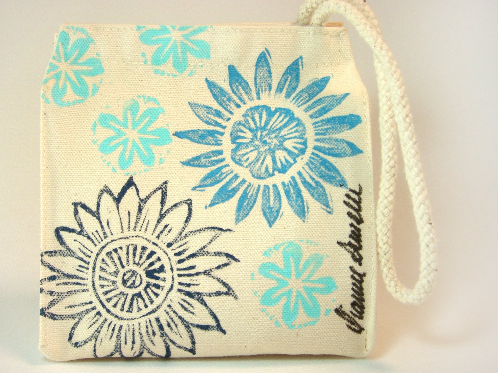Flower Power - Mini Snack-Size Bag - Natural Cotton