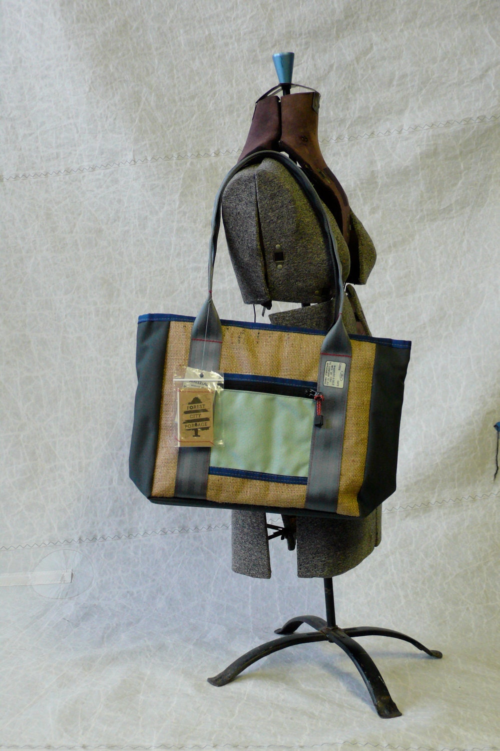 Upcycled Burlap Tote Bag