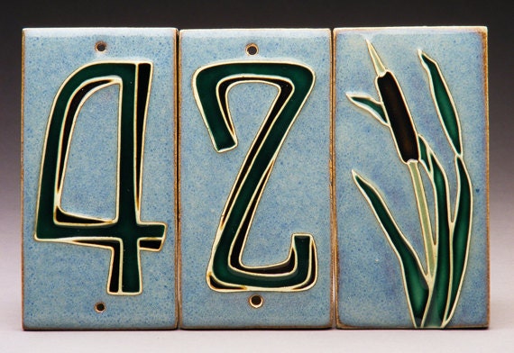 Handmade Single Digit House Number Tile - Made to Order