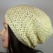 Organic Cotton Textured Slouch Beanie in Lemon Yellow