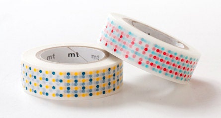 mt Washi Masking Tape - Yellow & Red Marble Dots - Set 2