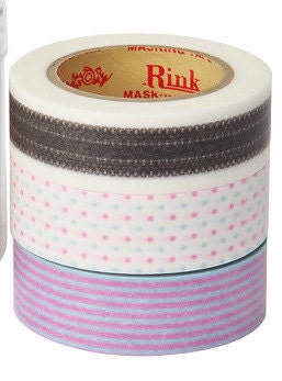 Rink Washi Masking Tape - Frills & Lace - Set 3 - Roll Mansion