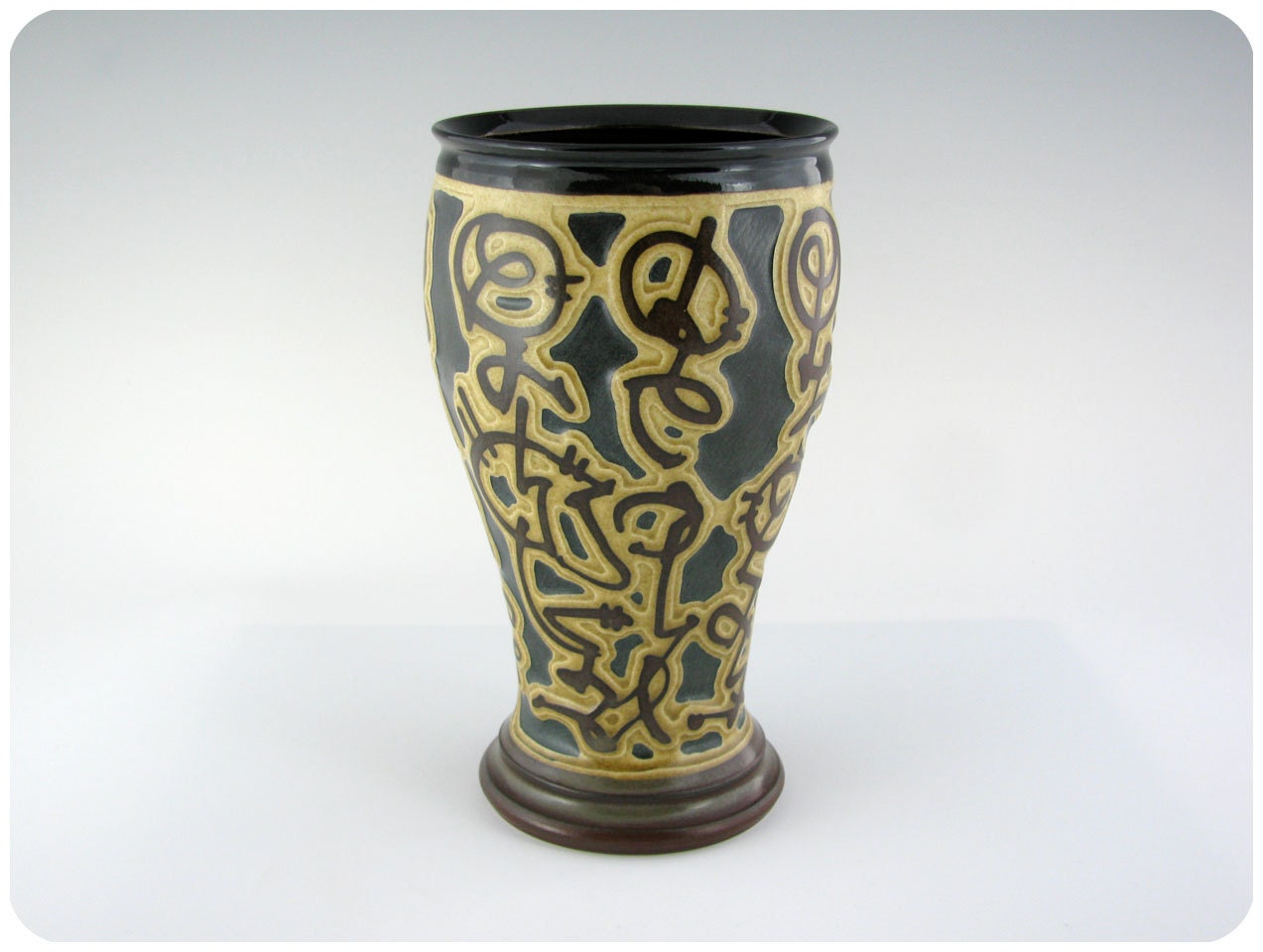 Etched Porcelain Pilsner Beer Glass