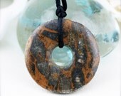 Refinement with protection unisex necklace (DN), Leopardite