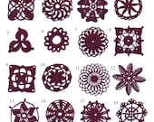 Crochet Lace 16 Individual Motifs Ebook Instant Digital PDF