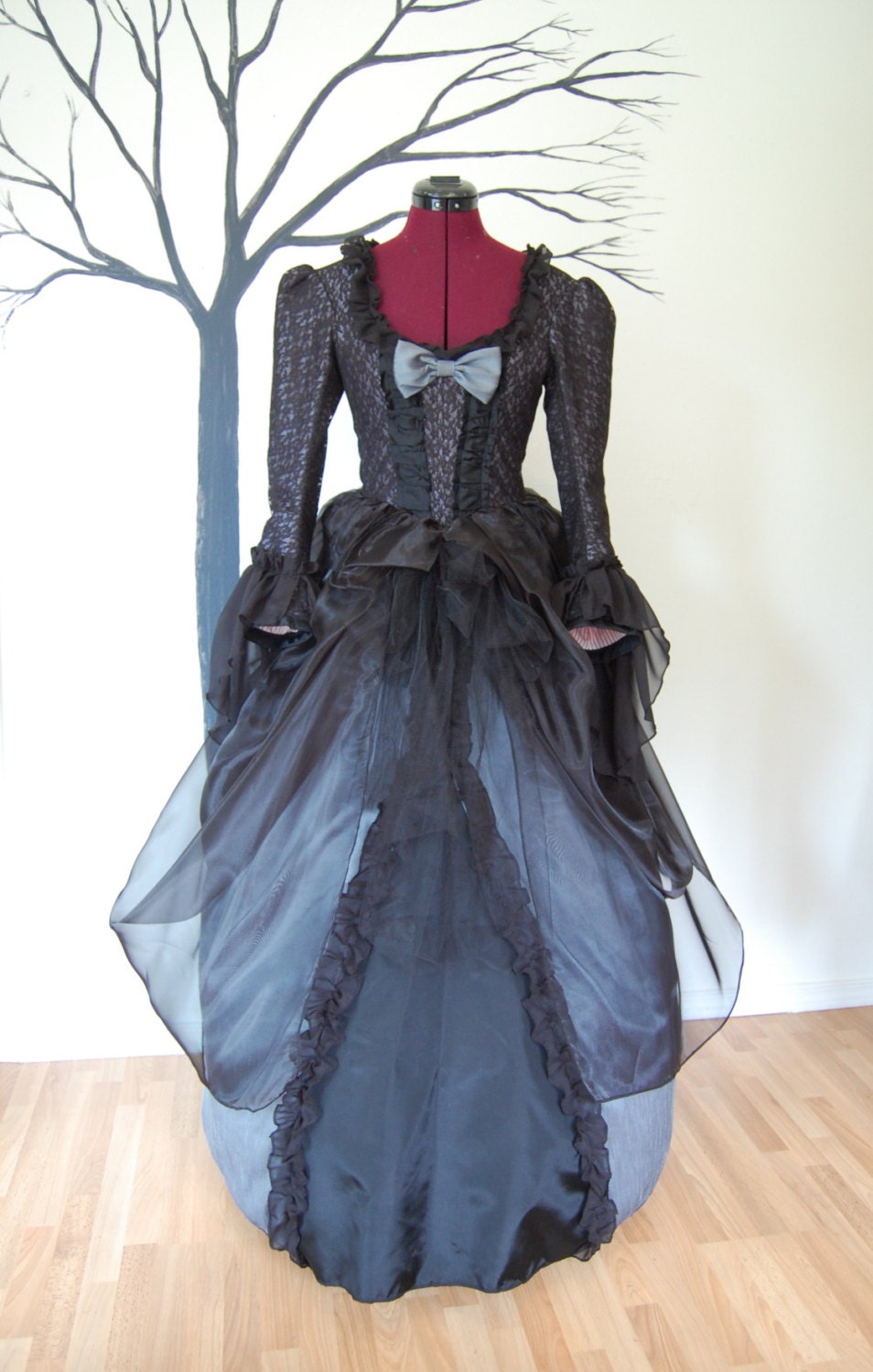 black fairy Steampunk Marie Antoinette rococo Goth Victorian inspired costume dress
