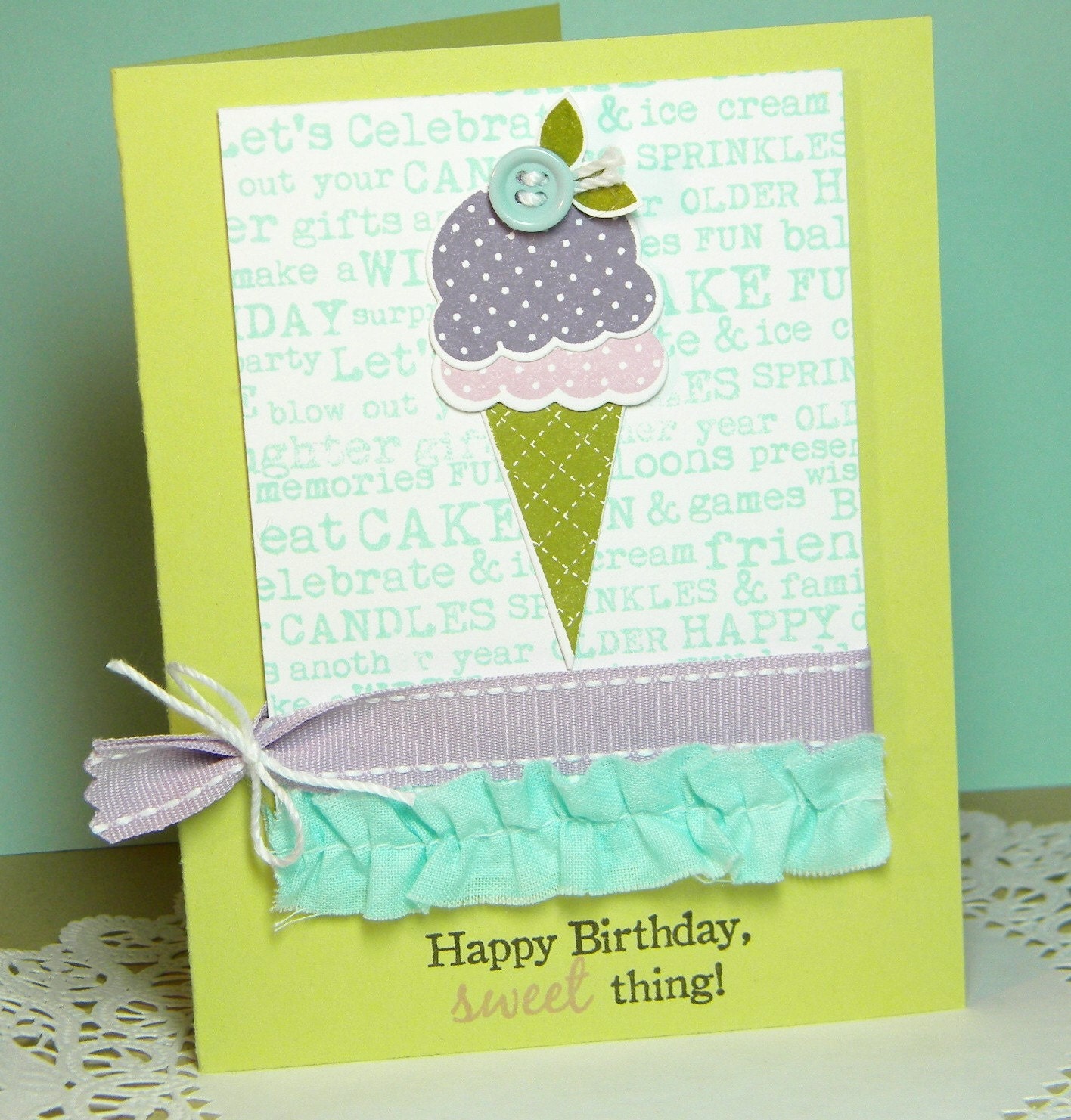 Happy Birthday Sweet Thing Handmade Card
