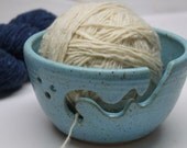 Ceramic Yarn Bowl - Ceramic Knitting Bowl in Turquoise Regular-In Stock - Ships Now