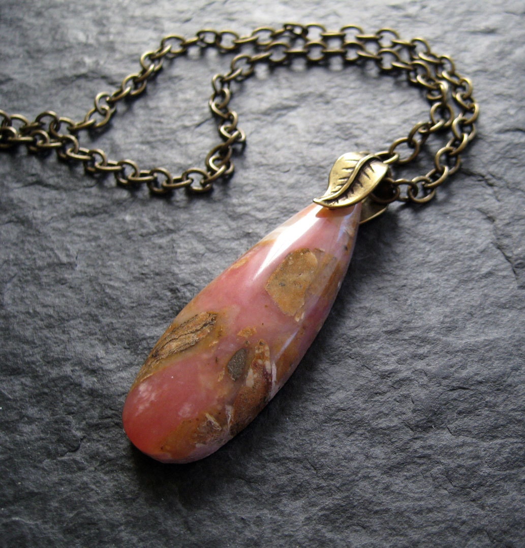 Pink Opal Drop Pendant