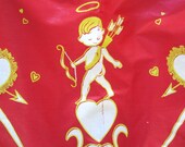 Vintage Cupid Valentines Day Apron Mid Century