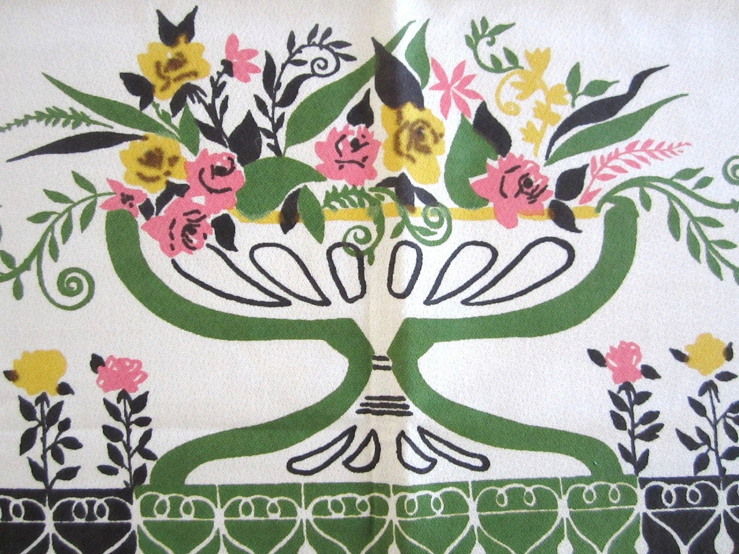 MINT Vintage Broderie Tablecloth Flowers