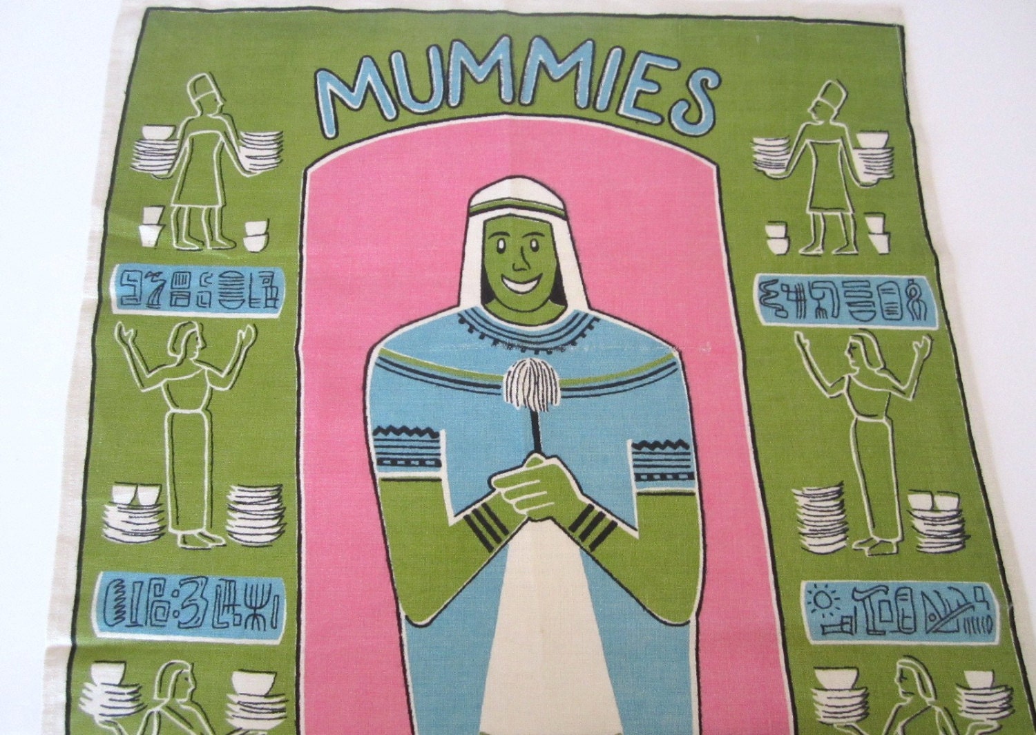 Vintage Mummy Dish Towel MINT