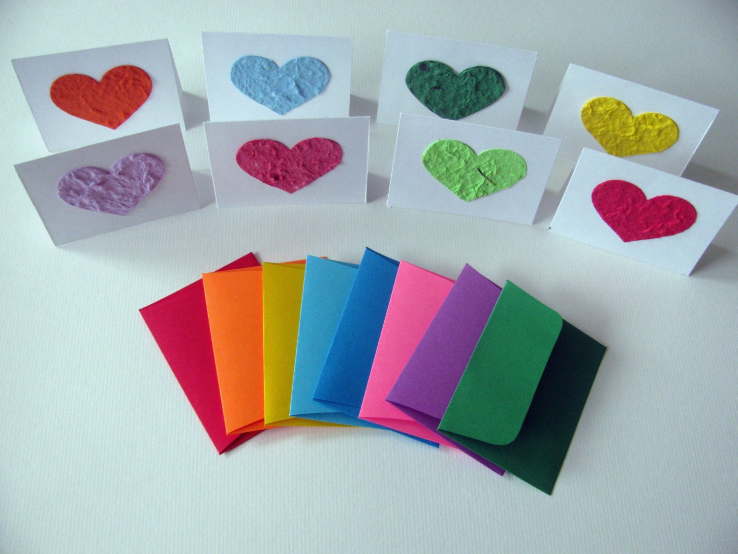 Valentine's Day Cards   Plantable Seed Paper Mini Card Set in Rainbow Assortment