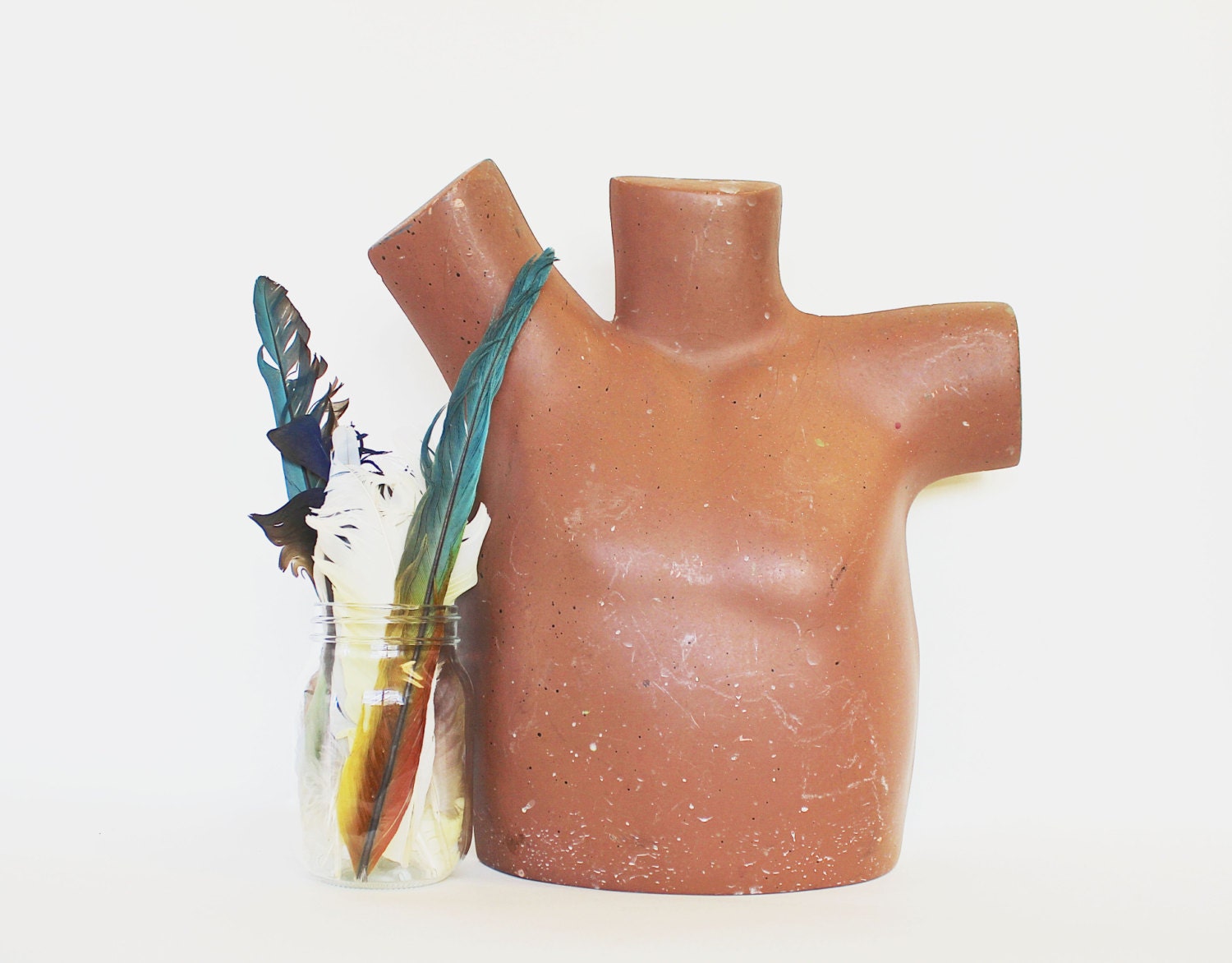 Hey, I'm Over Here - Vintage Child Mannequin Torso  - Home Decor - Store - Display - Photo Prop - Brown - Industrial - Body Parts