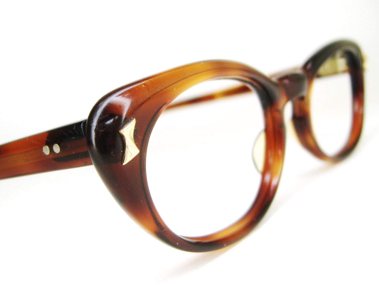 Vintage 50s Tortoise Brown Cateye Eyeglasses Sunglasses Frame France
