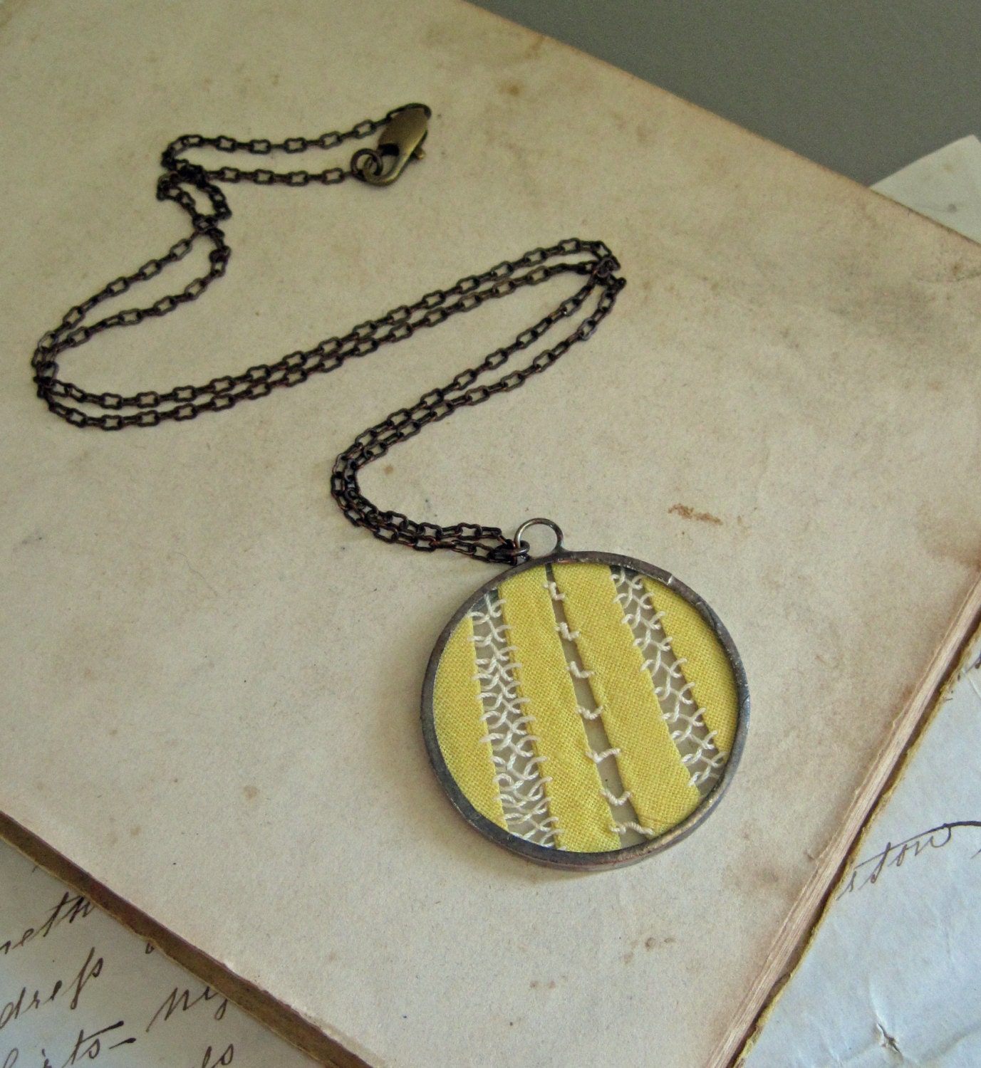 Sunshine Vintage Collar Handstitched Necklace Jewelry