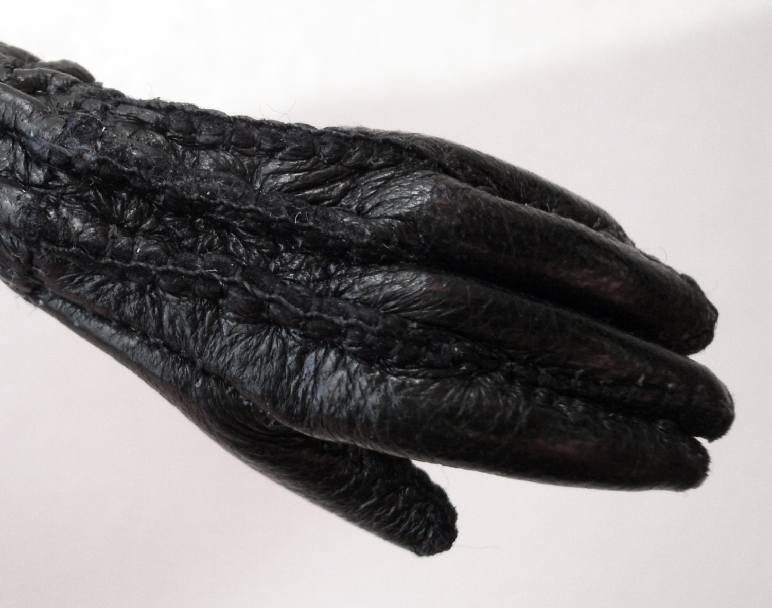 Black Leather Doll / Puppet Gloves