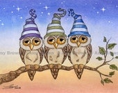 3/4 SOLD OUT Sleepy Owls Limited Edition Print by Amy Brown