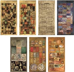 Tim Holtz Lost & Found Salvage Stickers, Vintage styled card stock stickers - Idea-ology