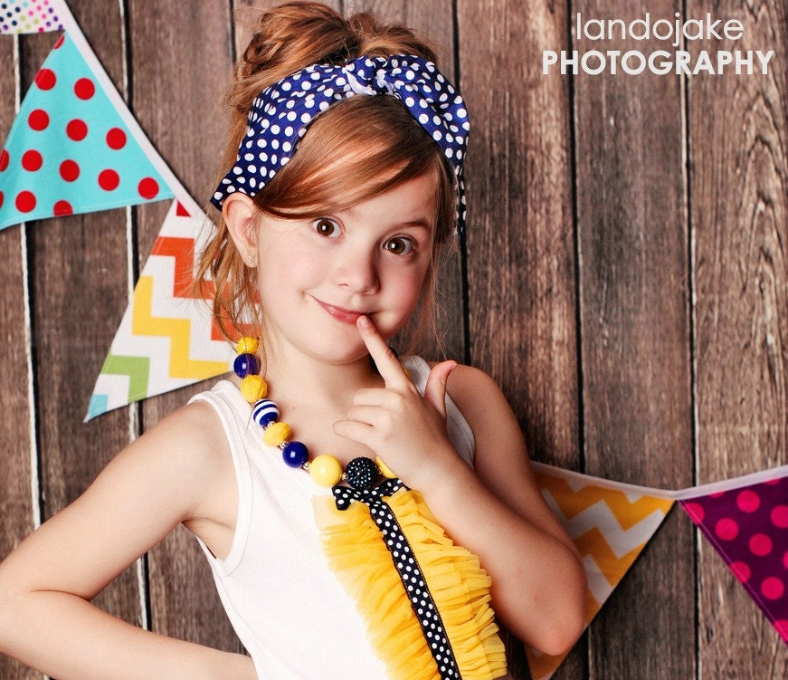 NAVY DOT HEADSCARF