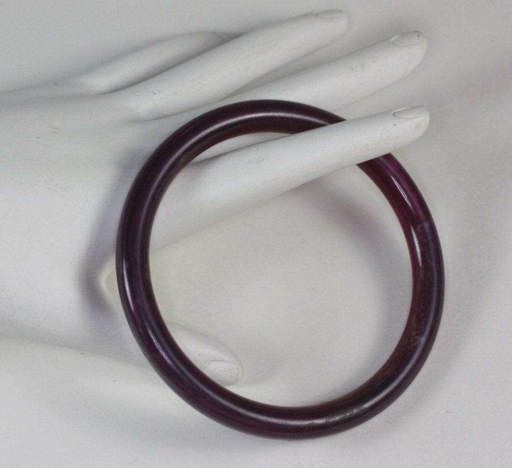 Vintage Purple Swirl Lucite Bangle Bracelet