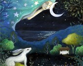 Moon Dream. A fairytale art print by Amanda Clark
