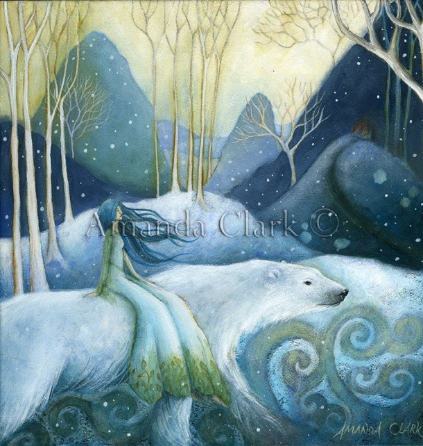 A fairytale art print . East of the Sun and West of the Moon.